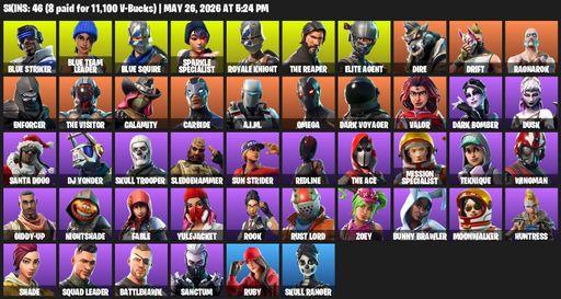 [PC] | 46 skins | Take The L | Floss | Sparkle Specialist | Royale Knight | The Reaper | Elite Agent | Blue Squire | Omega | Blue Striker | Full Access