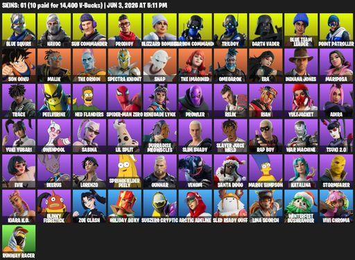 [PC/XBOX] | 61 skins | Blue Squire | Havoc | Sub Commander | Prodigy | Blizzard Bomber | Carbon Commando | Trilogy | Darth Vader | Blue Team Leader | Full Access