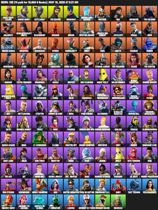 [PC/PSN/XBOX] | 128 skins | Take The L | OG STW | The Reaper | Elite Agent | Omega | Rose Team Leader | Rogue Agent | Warpaint | Frozen Love Ranger | Full Access