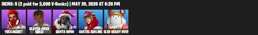 [PC/PSN/XBOX] | 5 skins | Yulejacket | Slayer Juice WRLD | Santa Dogg | Arctic Adeline | Sled Ready Guff | Frosted Frets | Outlaw's Whipknives | Full Access