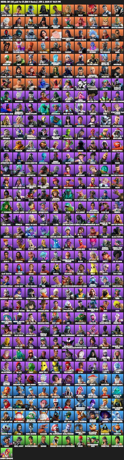 [PC/PSN/XBOX] | 361 skins | Leviathan Axe | Take The L | Travis Scott | Rogue Agent | World Warrior | Breakpoint | Darth Vader | Zeus | Malik | Full Access