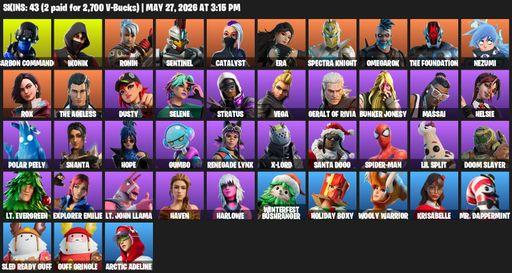 [PC/XBOX] | 43 skins | IKONIK | Carbon Commando | Ronin | Sentinel | Catalyst | Era | Spectra Knight | Omegarok | The Foundation | Nezumi | Rox | Full Access