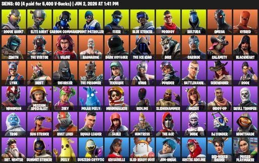 [PC/XBOX] | 60 skins | Take The L | Elite Agent | Omega | Reaper Axe | Rogue Agent | Carbon Commando | Point Patroller | Fixer | Blue Striker | Full Access