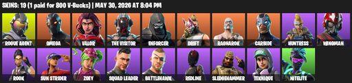 [PC/PSN] | 19 skins | Omega | Mako | Rogue Agent | Valor | The Visitor | Enforcer | Drift | Ragnarok | Carbide | Huntress | Wingman | Rook | Full Access