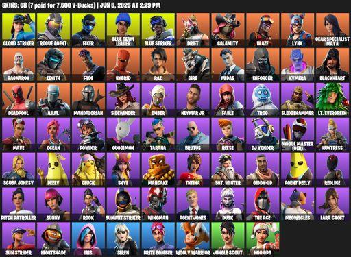 [PC/XBOX] | 68 skins | Lara Croft | Cloud Striker | Rogue Agent | Fixer | Blue Team Leader | Blue Striker | Drift | Calamity | Blaze | Lynx | Full Access