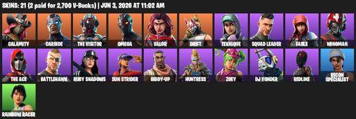 [PC/PSN/XBOX] | 21 skins | Omega | Calamity | Carbide | The Visitor | Valor | Drift | Teknique | Squad Leader | Fable | Wingman | The Ace | Battlehawk | Full Access