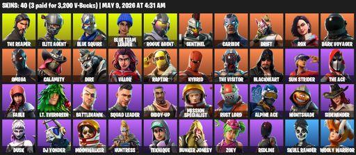 [PC/PSN/XBOX] | 40 skins | Take The L | The Reaper | Elite Agent | Blue Squire | Omega | Blue Team Leader | Rogue Agent | Sentinel | Carbide | Drift | Full Access