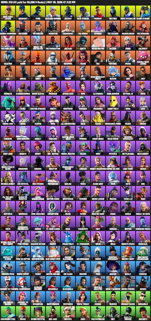 [PC/XBOX] | 210 skins | OG STW | Omega | Lara Croft | Rose Team Leader | Warpaint | Fixer | Blizzard Bomber | Trilogy | Blue Striker | Prodigy | Full Access