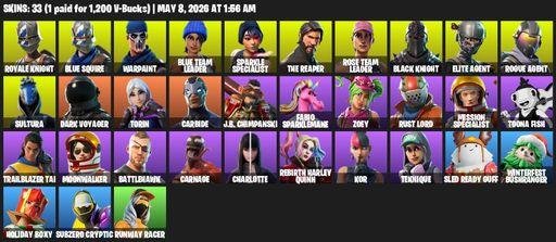 [PC/XBOX] | 33 skins | 1000 V-bucks | Take The L | Floss | OG STW | Black Knight | Sparkle Specialist | Royale Knight | The Reaper | Elite Agent | Full Access