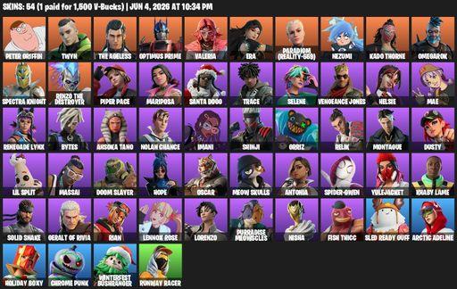 [PC/XBOX] | 54 skins | Peter Griffin | Twyn | The Ageless | Optimus Prime | Valeria | Era | Paradigm (Reality-659) | Nezumi | Kado Thorne | Omegarok | Full Access