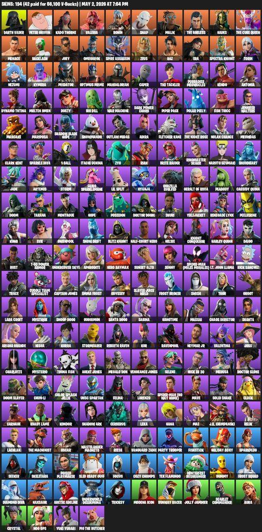 [PC/XBOX] | 194 skins | Lara Croft | Darth Vader | Peter Griffin | Kado Thorne | Valeria | Ronin | Snap | Malik | The Ageless | Hades | The Cube Queen | Full Access