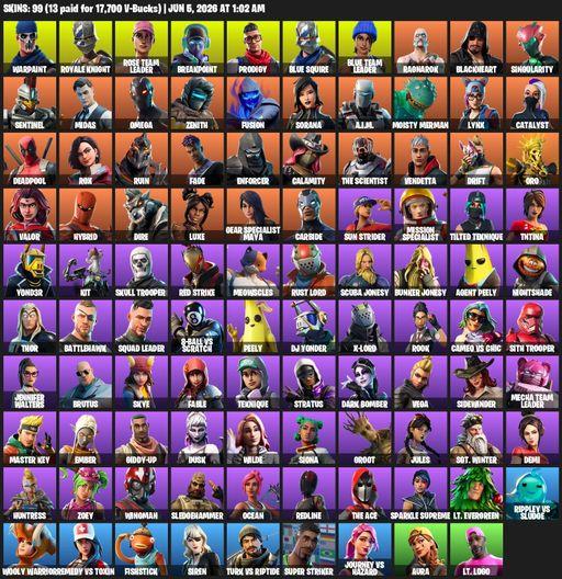 [PC/XBOX] | 99 skins | Take The L | OG STW | Royale Knight | Blue Squire | Omega | Warpaint | Rose Team Leader | Breakpoint | Prodigy | Full Access