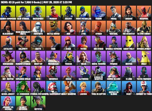 [PC/XBOX] | 63 skins | Carbon Commando | Blue Striker | Breakpoint | Prodigy | Trilogy | Point Patroller | Fusion | Midas | Sorana | Deadpool | Full Access