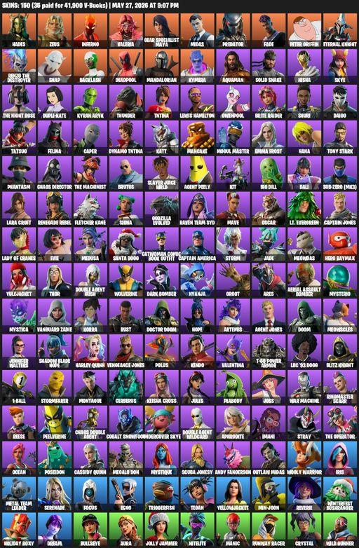 [PC/XBOX] | 150 skins | Lara Croft | Hades | Zeus | Inferno | Valeria | Gear Specialist Maya | Midas | Predator | Fade | Peter Griffin | Full Access