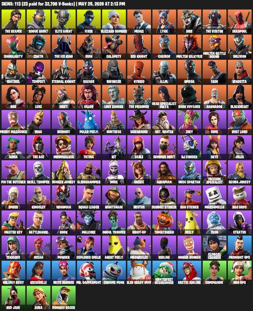 [PC/XBOX] | 113 skins | Take The L | The Reaper | Elite Agent | Omega | Rogue Agent | Fixer | Blizzard Bomber | Midas | Lynx | Dire | The Visitor | Full Access
