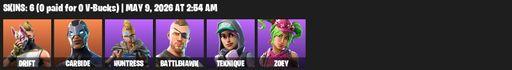 [PC/PSN/XBOX] | 6 skins | 500 V-bucks | Drift | Carbide | Huntress | Battlehawk | Teknique | Zoey | Rift Edge | Positron | Gale Force | Balloon Axe | Full Access