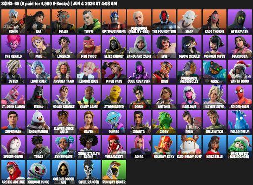 [PC/PSN/XBOX] | 65 skins | Ronin | Era | Malik | Twyn | Optimus Prime | Paradigm (Reality-659) | The Foundation | Snap | Kado Thorne | Aftermath | Full Access