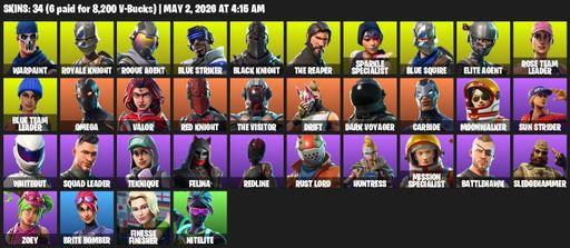 [PC/XBOX] | 34 skins | Floss | Take The L | OG STW | Black Knight | Sparkle Specialist | Royale Knight | The Reaper | Elite Agent | Blue Squire | Full Access