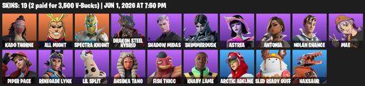 [PC/PSN/XBOX] | 19 skins | Kado Thorne | All Might | Spectra Knight | Drakon Steel Hybrid | Shadow Midas | Shimmerdusk | Astrea | Antonia | Full Access