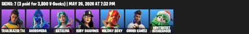 [PC/PSN/XBOX] | 7 skins | Trailblazer Tai | Andromeda | Katalina | Ruby Shadows | Holiday Boxy | Chord Kahele | Winterfest Bushranger | Shadow Slicer | Full Access