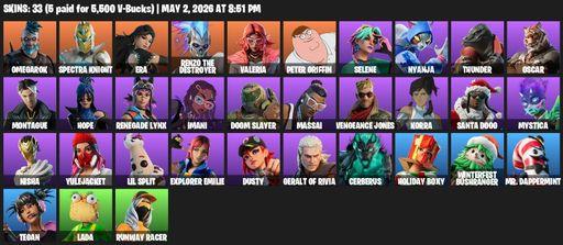 [PC/PSN/XBOX] | 33 skins | Omegarok | Spectra Knight | Era | Renzo the Destroyer | Valeria | Peter Griffin | Selene | Nyanja | Thunder | Oscar | Full Access