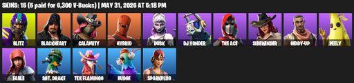 [PC/PSN] | 15 skins | Blitz | Blackheart | Calamity | Hybrid | Dusk | DJ Yonder | The Ace | Sidewinder | Giddy-up | Peely | Fable | Sgt. Drake | Full Access