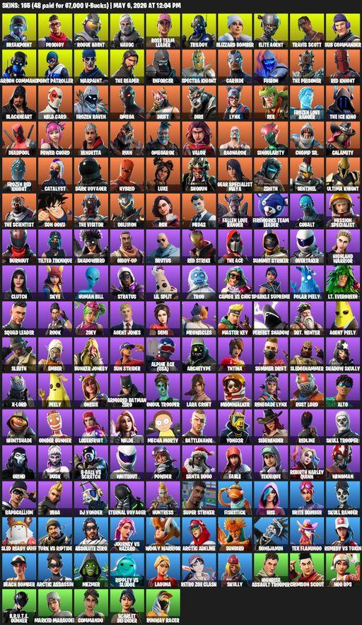 [PC/XBOX] | 165 skins | Take The L | OG STW | Travis Scott | The Reaper | Elite Agent | Omega | Lara Croft | Breakpoint | Prodigy | Rogue Agent | Full Access