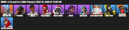 [PC/PSN] | 11 skins | Renzo the Destroyer | Thunder | Slayer Juice WRLD | Yulejacket | Santa Dogg | Imani | Katalina | Sled Ready Guff | Min-joon | Full Access