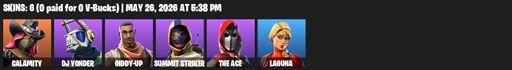 [PC/PSN] | 6 skins | Calamity | DJ Yonder | Giddy-up | Summit Striker | The Ace | Laguna | Reckoning | Smash Up | Guiding Glow | Nanner Bashers | Full Access