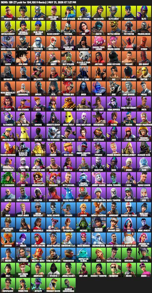 [PC/XBOX] | 185 skins | Merry Mint Axe | Take The L | Floss | OG STW | Black Knight | Sparkle Specialist | Royale Knight | The Reaper | Elite Agent | Full Access