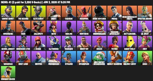 [PC/PSN/XBOX] | 41 skins | Take The L | The Reaper | Elite Agent | Rogue Agent | Drift | Carbide | Deadpool | Dark Voyager | Midas | Full Access