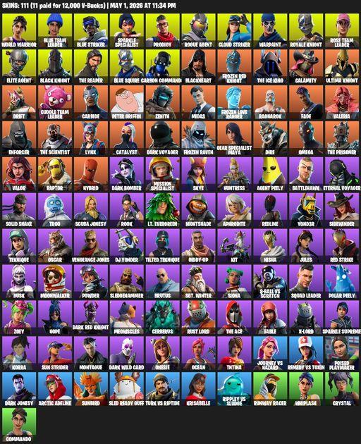 [PC/PSN/XBOX] | 111 skins | Take The L | Floss | OG STW | Black Knight | Sparkle Specialist | Royale Knight | The Reaper | Elite Agent | Blue Squire | Full Access