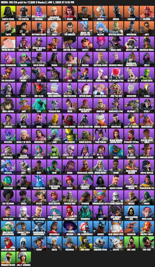 [PC/XBOX] | 162 skins | Omega | Darth Vader | The Visitor | Kymera | Paradigm (Reality-659) | Valor | Malik | Mizuki | Carbide | Valeria | Twyn | Era | Full Access