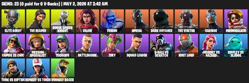 [PC/PSN/XBOX] | 23 skins | Take The L | The Reaper | Elite Agent | Omega | Rogue Spider Knight | Valor | Fusion | Dark Voyager | The Visitor | Carbide | Full Access