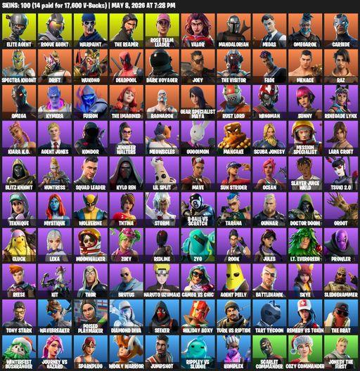 [PC/PSN/XBOX] | 100 skins | Take The L | OG STW | The Reaper | Elite Agent | Omega | Lara Croft | Rogue Agent | Warpaint | Rose Team Leader | Valor | Full Access