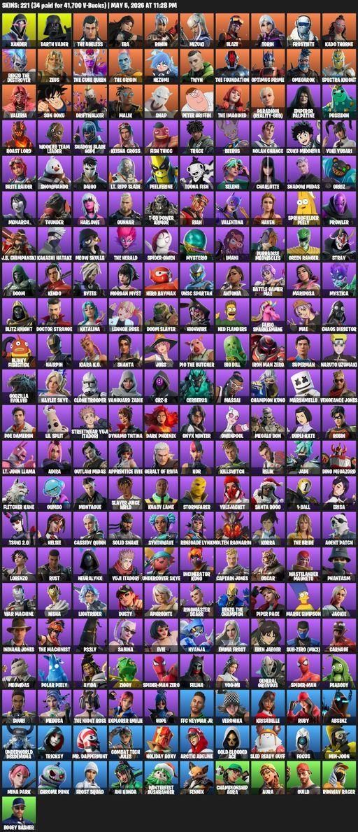 [PC/XBOX] | 221 skins | Xander | Darth Vader | The Ageless | Era | Ronin | Mizuki | Blaze | Torin | Frostbite | Kado Thorne | Renzo the Destroyer | Full Access