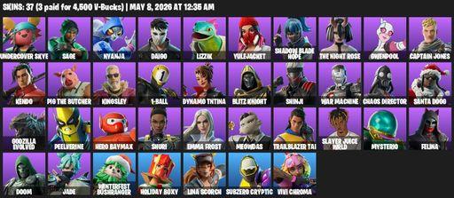 [PC/XBOX] | 37 skins | Undercover Skye | Sage | Nyanja | Daigo | Lizzik | Yulejacket | Shadow Blade Hope | The Night Rose | Gwenpool | Captain Jones | Full Access
