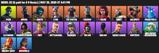 [PC] | 22 skins | Omega | Fixer | Zenith | Lynx | The Visitor | Carbide | Valor | Drift | Calamity | Polar Peely | DJ Yonder | Summit Striker | Zoey | Full Access