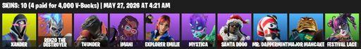 [PC/PSN/XBOX] | 10 skins | Xander | Renzo the Destroyer | Thunder | Imani | Explorer Emilie | Mystica | Santa Dogg | Mr. Dappermint | Major Mancake | Full Access
