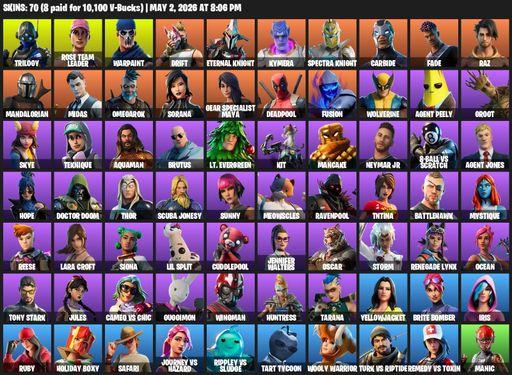 [PC/XBOX] | 70 skins | OG STW | Lara Croft | Trilogy | Rose Team Leader | Warpaint | Drift | Eternal Knight | Kymera | Spectra Knight | Carbide | Fade | Full Access