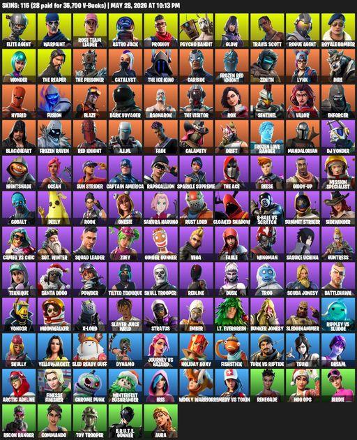 [PC/PSN/XBOX] | 115 skins | Merry Mint Axe | Take The L | OG STW | Wonder | Travis Scott | The Reaper | Elite Agent | Warpaint | Rose Team Leader | Full Access