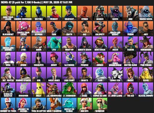 [PC/XBOX] | 67 skins | OG STW | Lara Croft | Rose Team Leader | Carbon Commando | Sultura | Prodigy | Warpaint | Hybrid | Shogun | Raven | Dire | Full Access