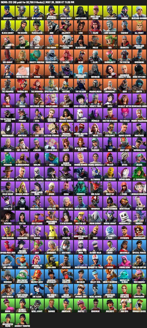 [PC/PSN/XBOX] | 212 skins | Floss | Take The L | OG STW | Black Knight | Sparkle Specialist | Royale Knight | The Reaper | Elite Agent | Blue Squire | Full Access