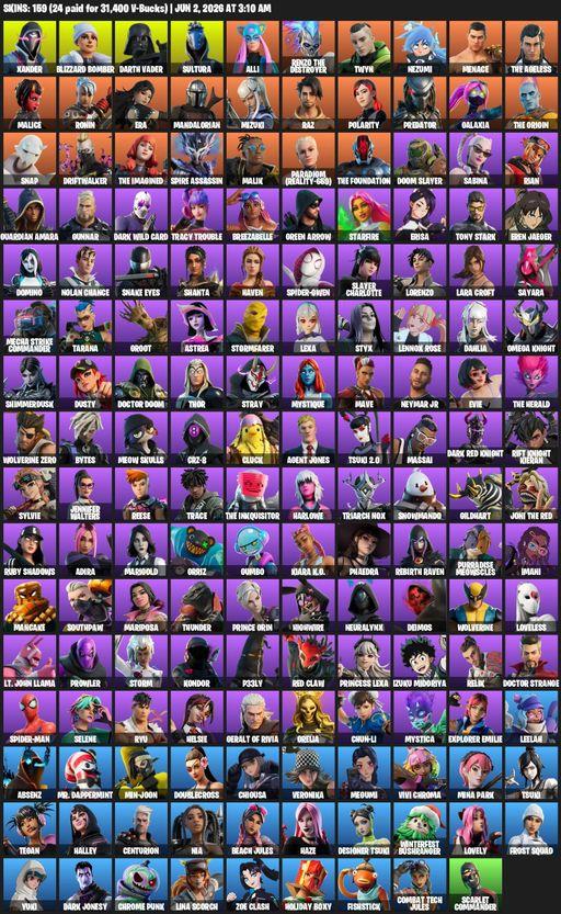 [PC] | 159 skins | Lara Croft | Xander | Blizzard Bomber | Darth Vader | Sultura | Alli | Renzo the Destroyer | Twyn | Nezumi | Menace | The Ageless | Full Access