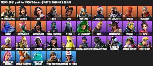 [PC/PSN/XBOX] | 35 skins | Ultima Knight | Sorana | Rox | Ruin | Luxe | Sentinel | Catalyst | The Scientist | Hybrid | Vendetta | Fusion | Singularity | Full Access