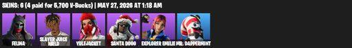 [PC/PSN/XBOX] | 6 skins | Felina | Slayer Juice WRLD | Yulejacket | Santa Dogg | Explorer Emilie | Mr. Dappermint | The Destroyer's Destroyer | Full Access