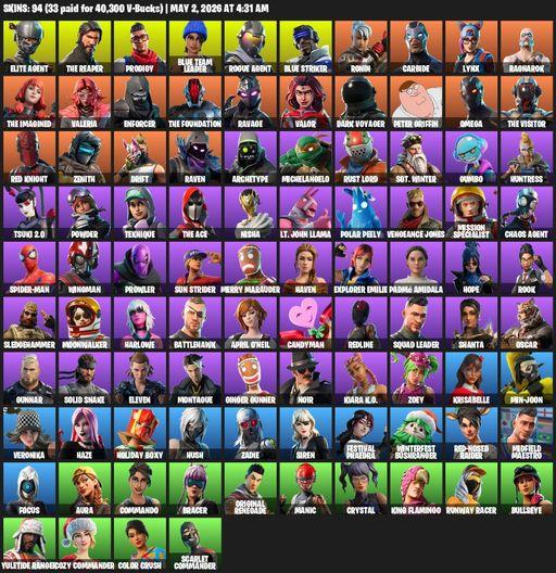 [PC/PSN/XBOX] | 94 skins | Take The L | The Reaper | Elite Agent | Omega | Prodigy | Blue Team Leader | Rogue Agent | Blue Striker | Ronin | Carbide | Full Access