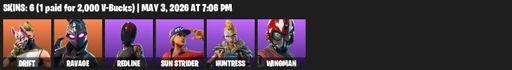 [PC/PSN/XBOX] | 6 skins | Drift | Ravage | Redline | Sun Strider | Huntress | Wingman | Rift Edge | Balloon Axe | Lug Axe | Cat's Claw | Full Access