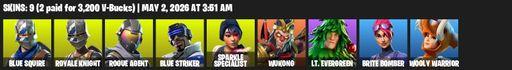 [PC/PSN/XBOX] | 9 skins | Floss | Sparkle Specialist | Royale Knight | Blue Squire | Rogue Agent | Blue Striker | Wukong | Lt. Evergreen | Full Access