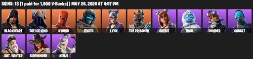 [PC/PSN/XBOX] | 13 skins | Blackheart | The Ice King | Hybrid | Zenith | Lynx | The Prisoner | Onesie | Trog | Powder | Cobalt | Sgt. Winter | Full Access